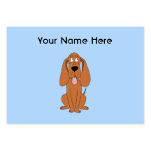 Brun hundtecknad. Hound. Visitkort