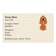 Brun hundtecknad. Hound. Visitkort