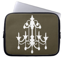 Brun ljuskronalaptop sleeve datorskydds fodral