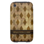 Brun och guld- Argyle Fodral-Kompis iPhone 3 Tough Case