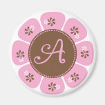 Brun och rosa Monogram A Magneter För Kylskåp