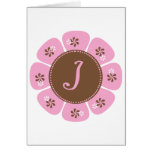 Brun och rosa Monogram mig Kort