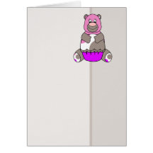 Brun och rosa Polkadot björn Kort