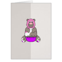 Brun och rosa Polkadot björn Kort