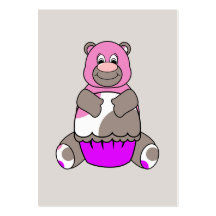 Brun och rosa Polkadot björn Visit Kort