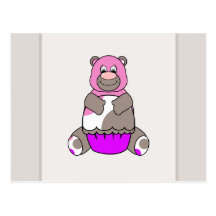 Brun och rosa Polkadot björn Vykort