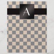Brun och svart checkers för Monogram Full Färg Flygblad