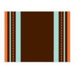 Brun & orange Monogram Vykort