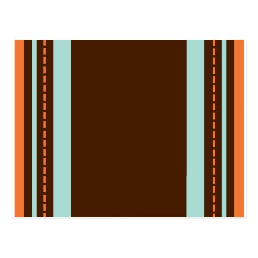 Brun & orange Monogram Vykort