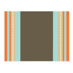 Brun & orange Monogram Vykort