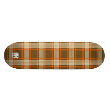 Brun & orange pläd skate deck