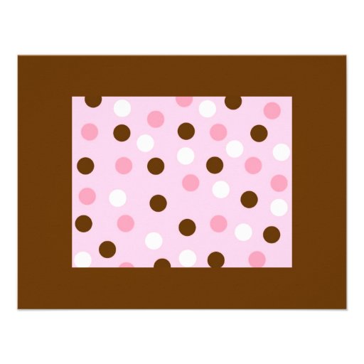 Brun & rosa polka dots tillkännagivande