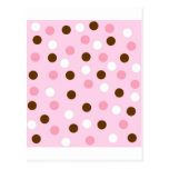 Brun & rosa polka dots vykort