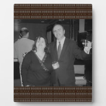 Brun snowflakemönsterphotoframe plack