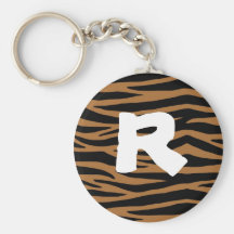Brun zebra rändernyckelring