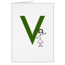 Brunett initiala Notecards Hälsnings Kort