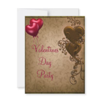 Brunt för hjärtor för valentines daypartykärlek & 