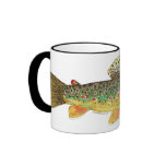 Brunt forellfiske kaffe koppar