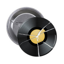 Brutet vinylrekord knapp med nål