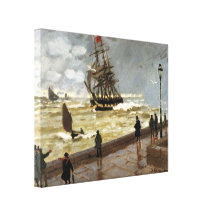 Brygga av Le Havre i dåligt väder vid Claude Monet Kanvastryck