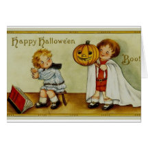 Bu! Halloween vintage Hälsningskort