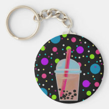 Bubble Tea - Bubble Background Key Chains