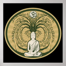Buddha under det Bodhi träd Affisch