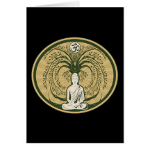 Buddha under det Bodhi träd Hälsnings Kort
