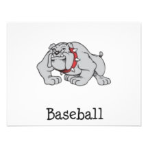Bulldoggbaseballvakt gården! unika inbjudningar