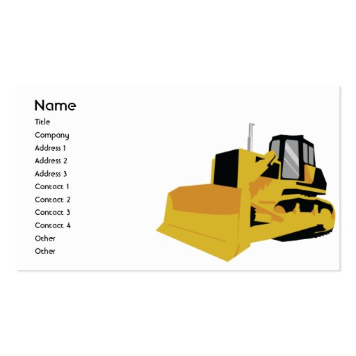 Bulldozer - affär visitkort mall