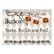 Bunco - skelett räcker inbjudan