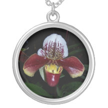 burgendy vitOrchid Anpassningsbar Halsband