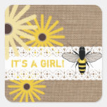 Burlap inspirerad vildblommar & bibabyklistermärke