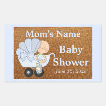 Burlapbaby showerklistermärke - blått