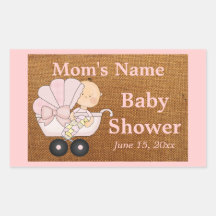 Burlapbaby showerklistermärke - rosa