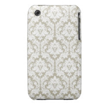 Burlapbeigedamast iPhone 3 Case-Mate Fodraler