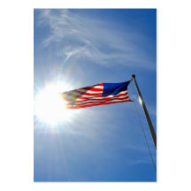 Business card with flag in sunlight