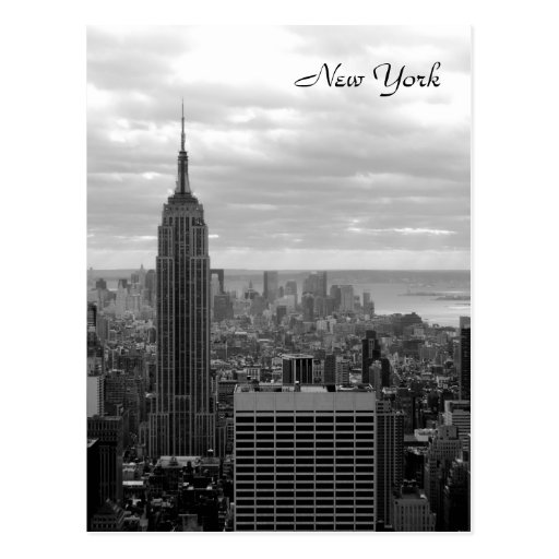 Bygga för empire state (svarten & vit) vykort