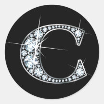"C-" diamantBling klistermärke