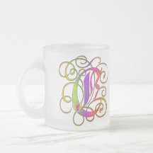 C Monogram "Gothic Rainbow" Mugs Cups and Steins