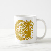 C Monogram Wedding Gold Mugs Cups and Steins