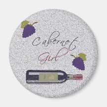 Cabernet - sauvignon flickavintage kylskåpsnagnet