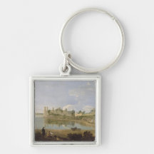 Caernarvon slott, c.1745-50 (olja på kanfas) nyckel ringar