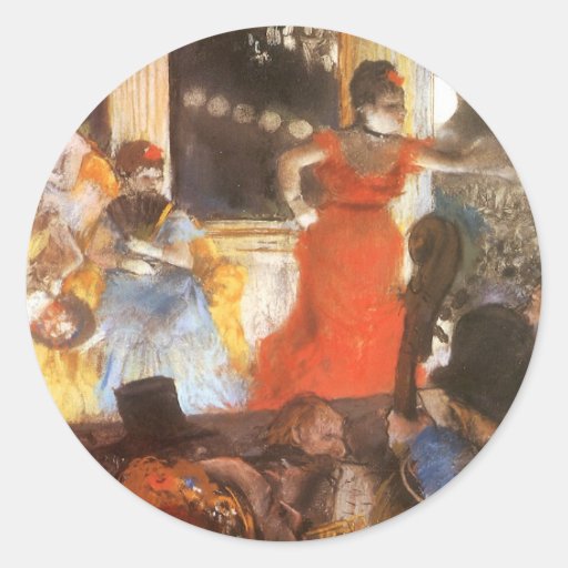 Cafekonserten på Les Ambassadeurs av Edgar Degas Runda Klistermärken