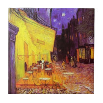 Cafeterrass på natten av Vincent Van Gogh Kakelplatta Av Kerami