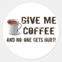 Caffein förlust runda klistermärken