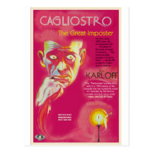 Cagliostro filmaffisch (Boris Karloff) Vykort