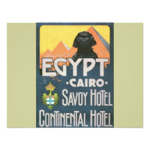 Cairo egypten - vintage resoraffischkonst tillkännagivande