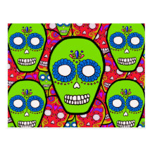 Calaveras sockerdöskallar vykort