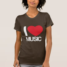 Camiseta älskar jag musikmujermarron tröjor